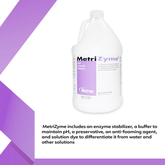 Dual Enzymatic Instrument Detergent MetriZyme Liquid RTU 1 gal. Jug Mint Scent