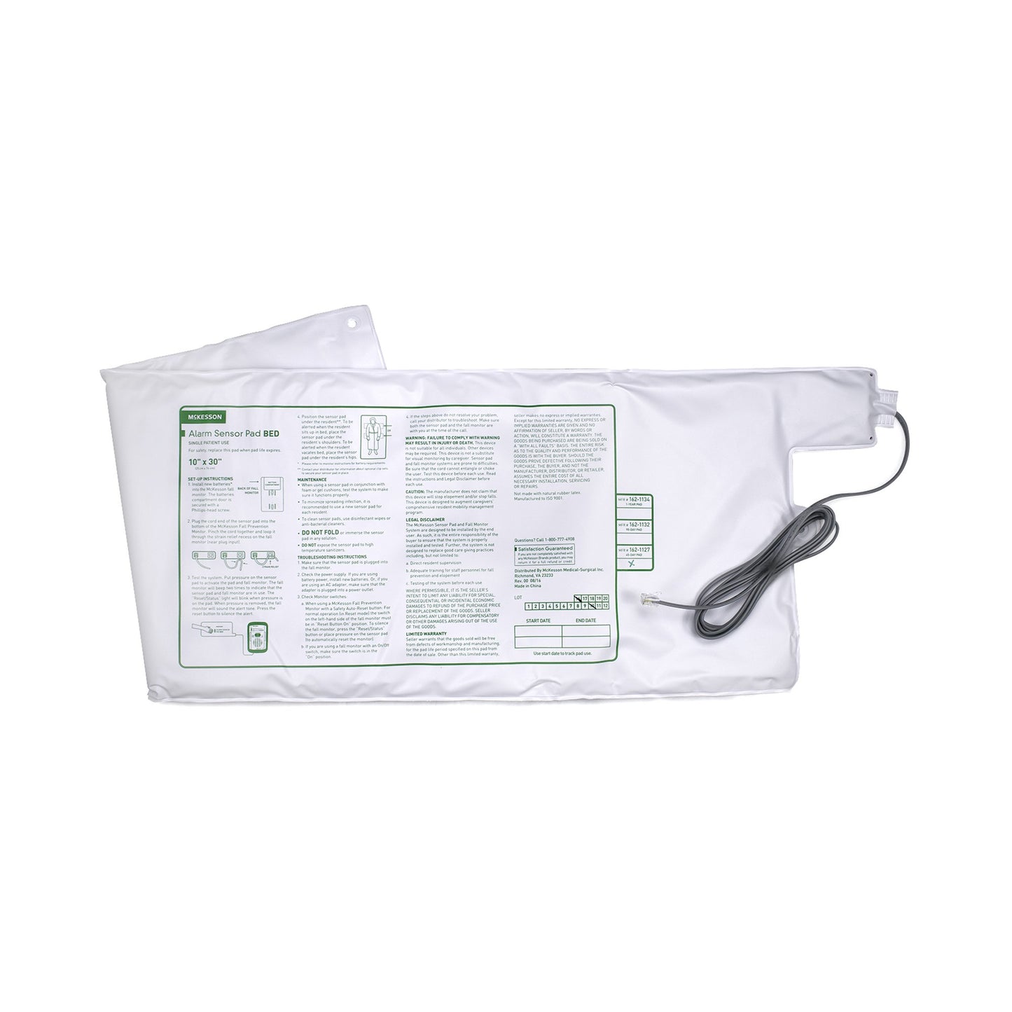 McKesson Bed Sensor Pad Brand 10 X 30 Inch