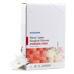 McKesson Perry Performance Plus Surgical Gloves Size 6 Sterile Latex Smooth Cream Chemo Tested 50 Pairs
