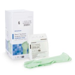 McKesson Perry Performance Plus Surgical Gloves Size 6 Sterile Polyisoprene Smooth Green Chemo Tested 50 Pairs per Box