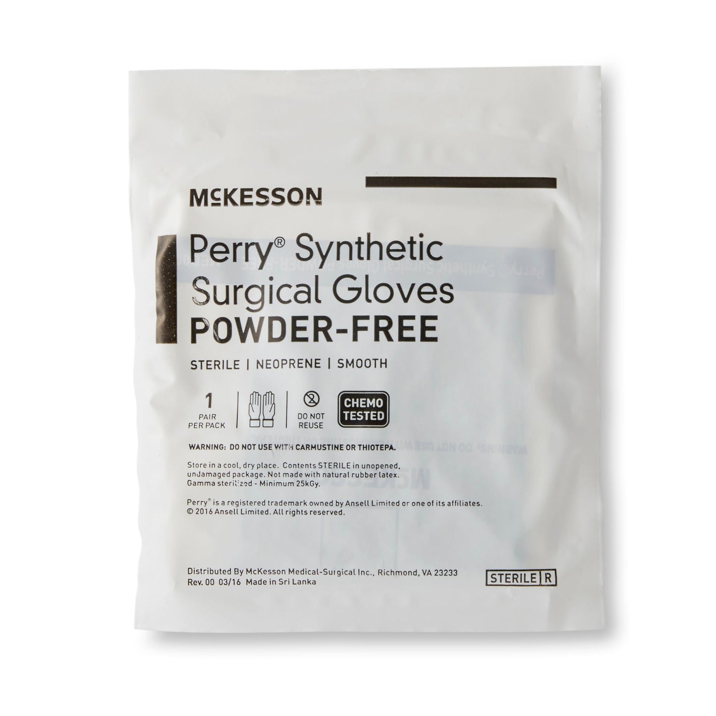 McKesson Perry Performance Plus Surgical Gloves Size 7 Sterile Polychloroprene Smooth Dark Green Chemo Tested 50 Pairs