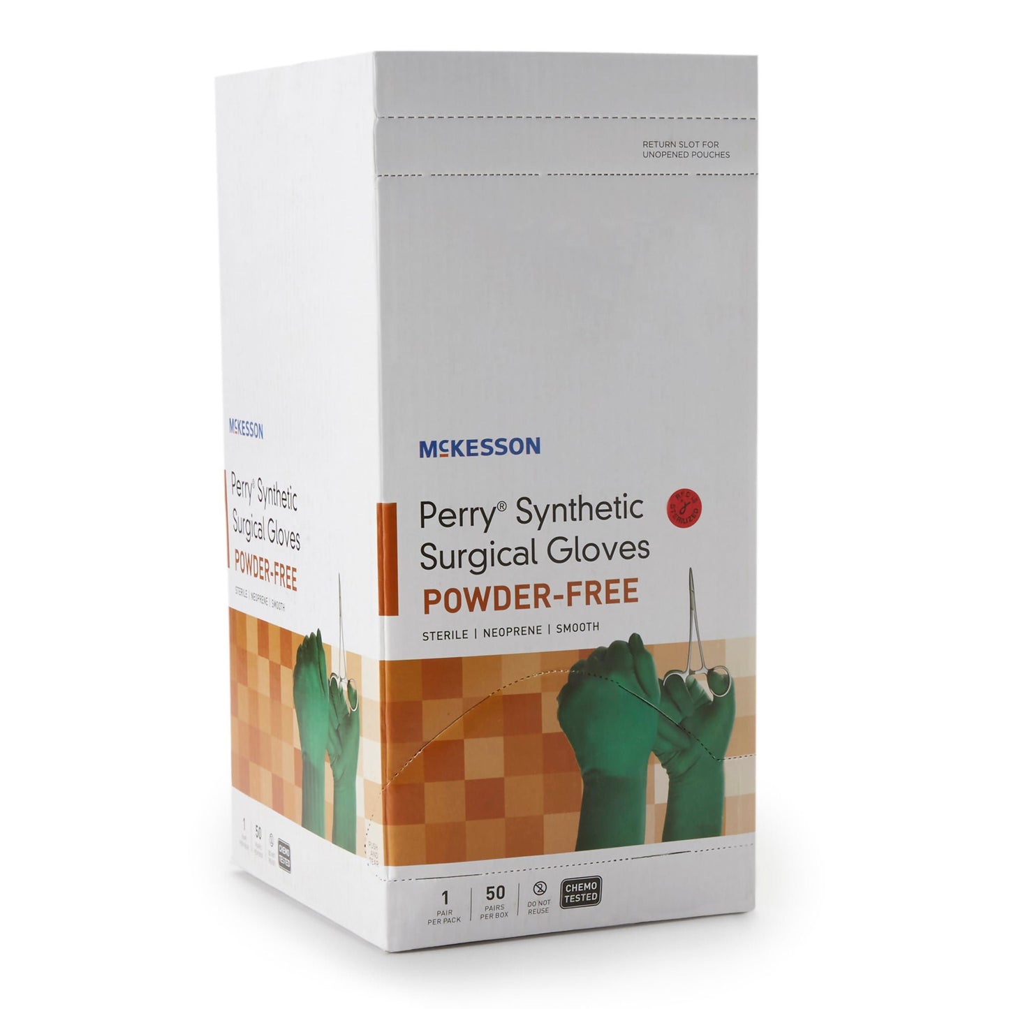 McKesson Perry Performance Plus Surgical Gloves Size 7 Sterile Polychloroprene Smooth Dark Green Chemo Tested 50 Pairs