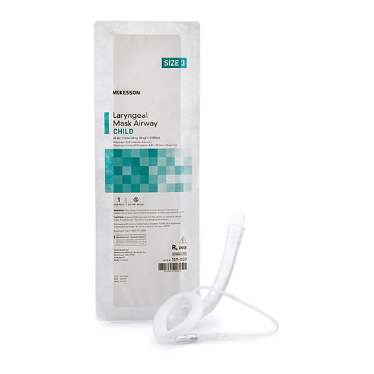 Curved Laryngeal Mask McKesson Size 3 20 mL Cuff PVC Single Patient Use Sterile