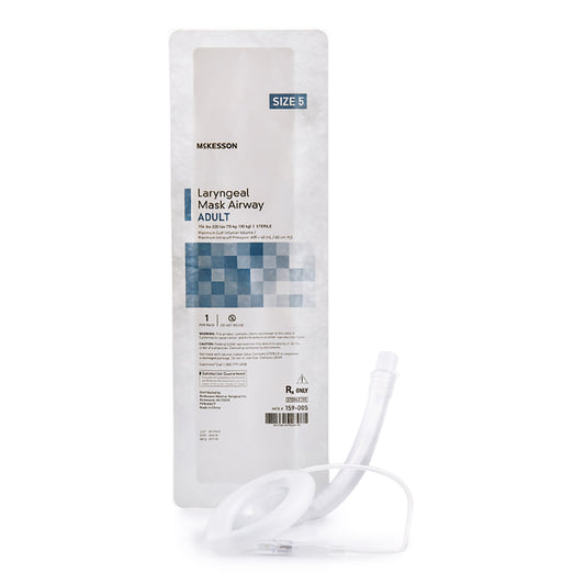 Curved Laryngeal Mask McKesson Size 5 40 mL Cuff PVC Single Patient Use Sterile