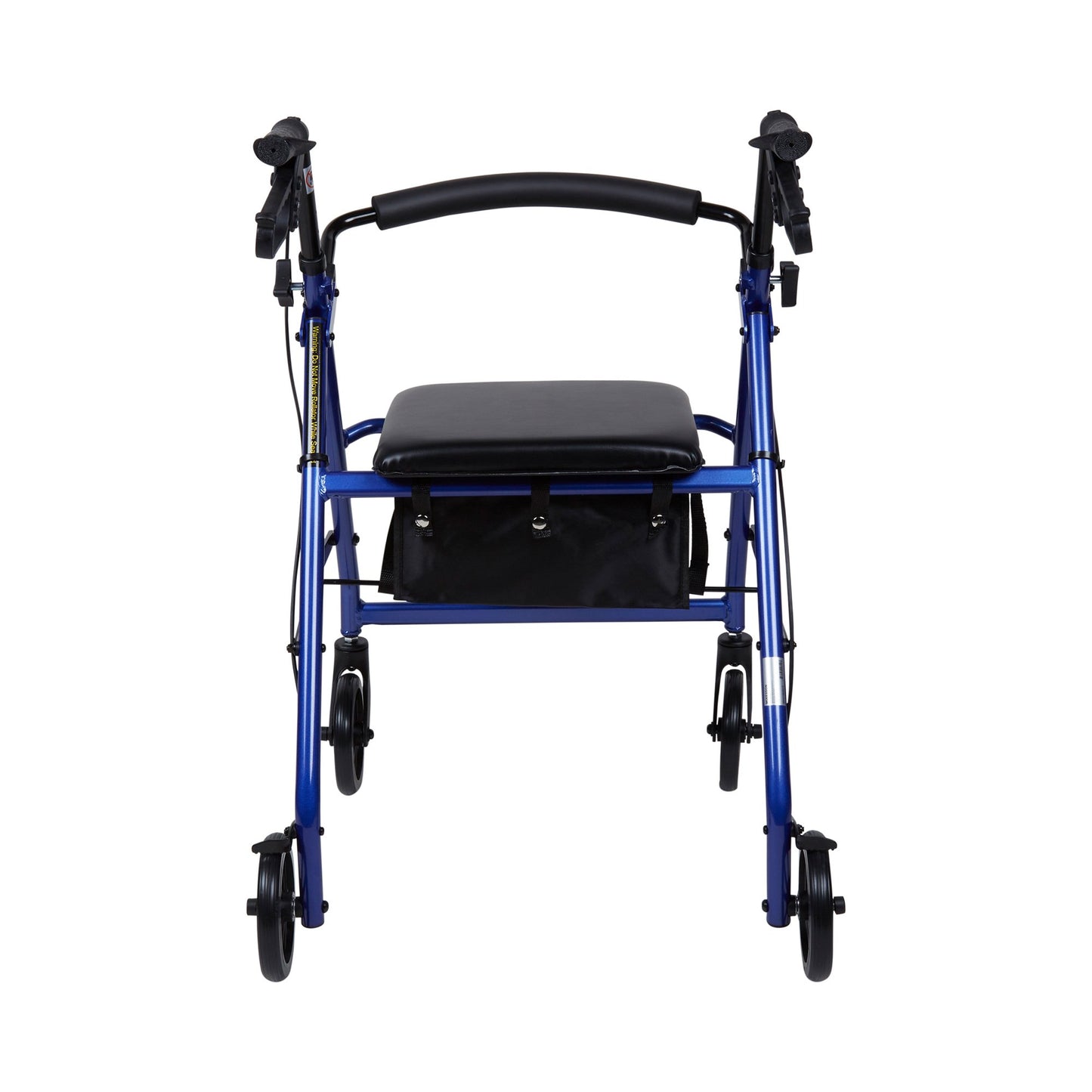 4 Wheel Rollator McKesson Blue Adjustable Height / Folding Aluminum Frame