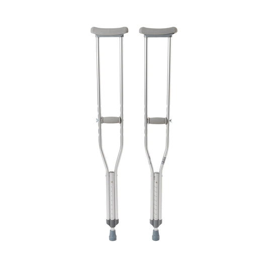 Underarm Crutches McKesson Adult 5 Foot 2 Inch to 5 Foot 10 Inch User Height Aluminum Frame 350 lbs. Weight Capacity