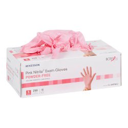 McKesson Pink Nitrile Exam Gloves Small NonSterile Pink Textured Fingertips 250 per Box