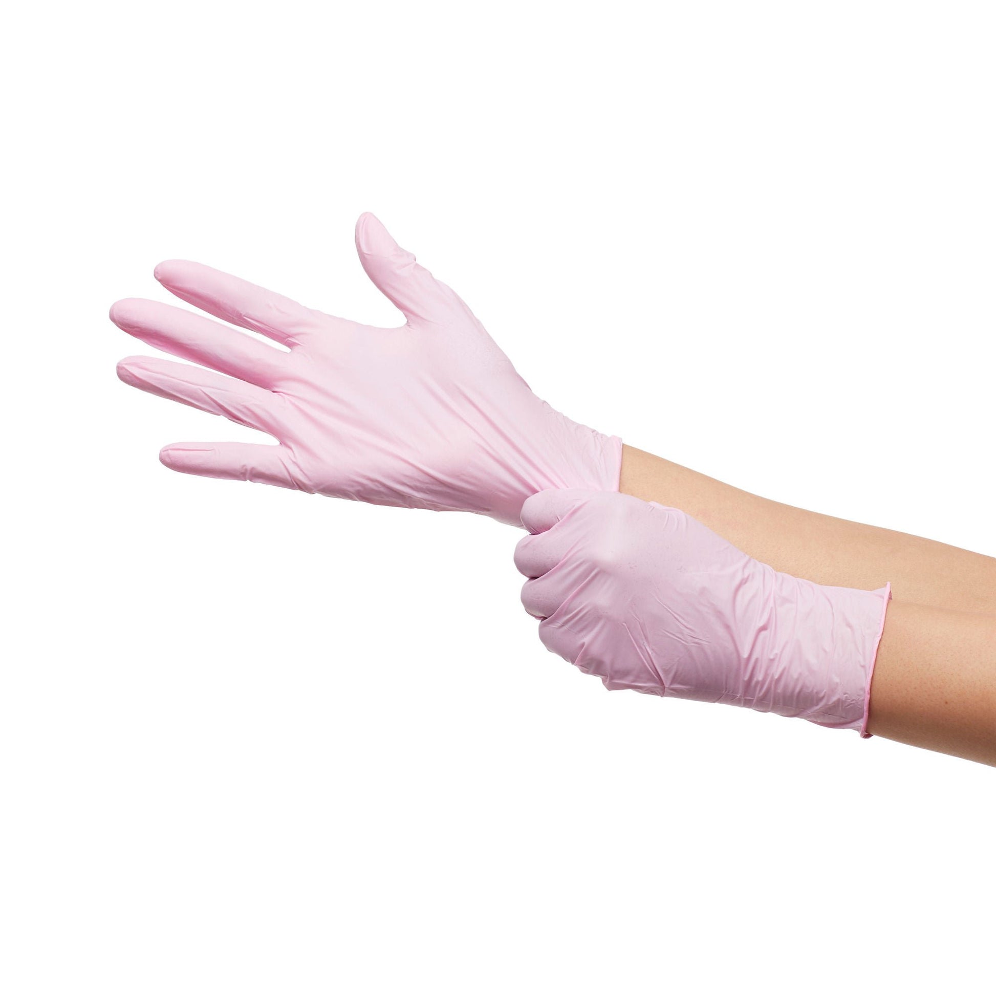 McKesson Pink Nitrile Exam Gloves Large NonSterile Pink Textured Fingertips 250 per Box