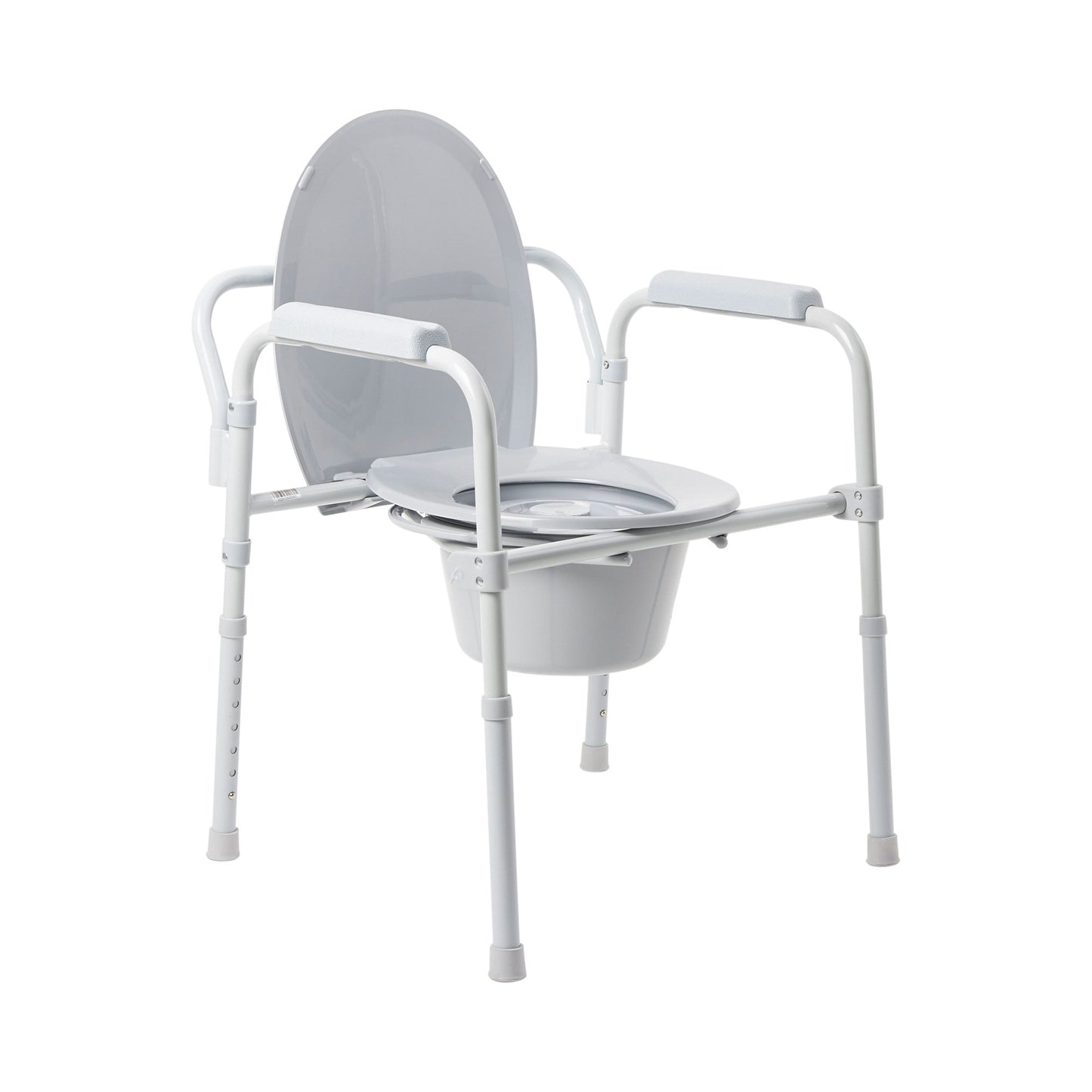 3-in-1 Commode Chair McKesson Fixed Arms Steel Frame Back Bar 13-1/4 Inch Seat Width 350 lbs. Weight Capacity (case of 4)