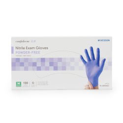 McKesson Confiderm 3.0 Nitrile Exam Gloves Medium NonSterile Blue Textured Fingertips Chemo Tested 100 per Box