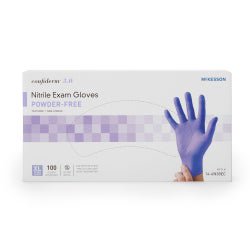 McKesson Confiderm 3.0 Nitrile Exam Gloves X-Large NonSterile Blue Textured Fingertips Chemo Tested 100 per Box