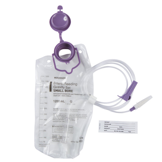 Gravity Feeding Bag Set with ENFit™ Connector McKesson 1200 mL