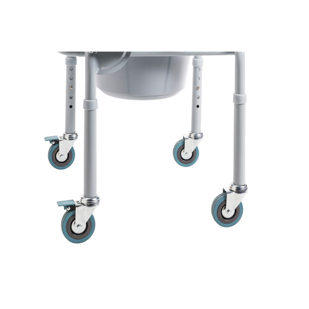Drive Medical Steel Drop-Arm Commode with Wheels