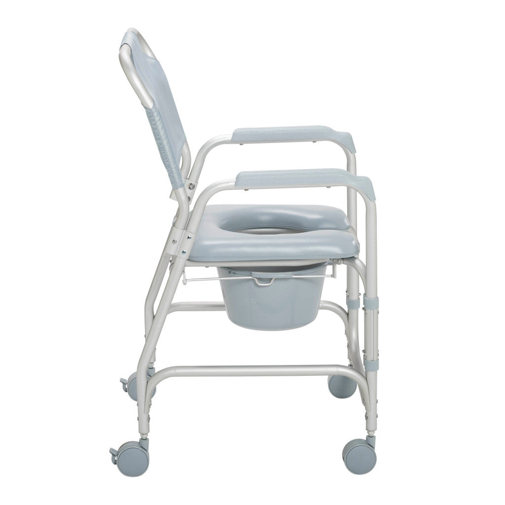 Drive Medical Aluminum Shower Chair and Commode with Casters