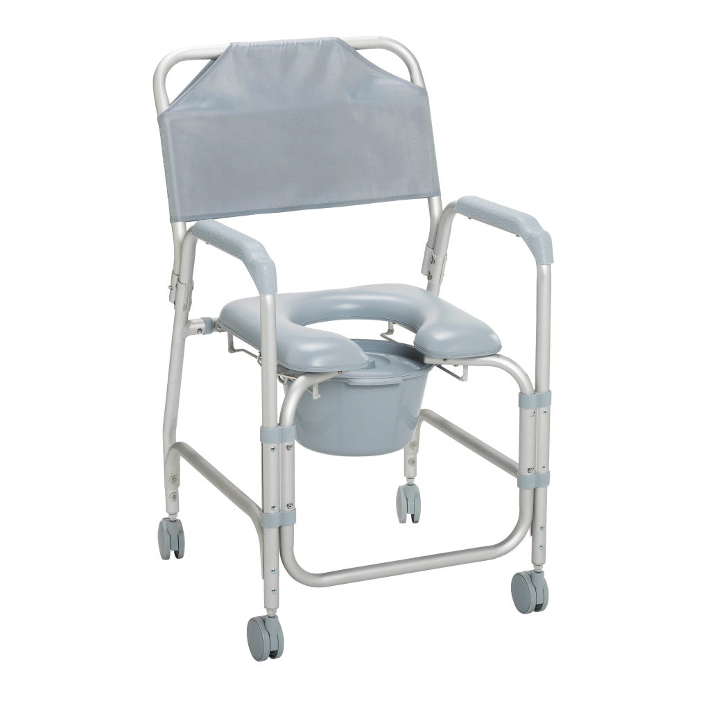 Drive Medical Aluminum Shower Chair and Commode with Casters