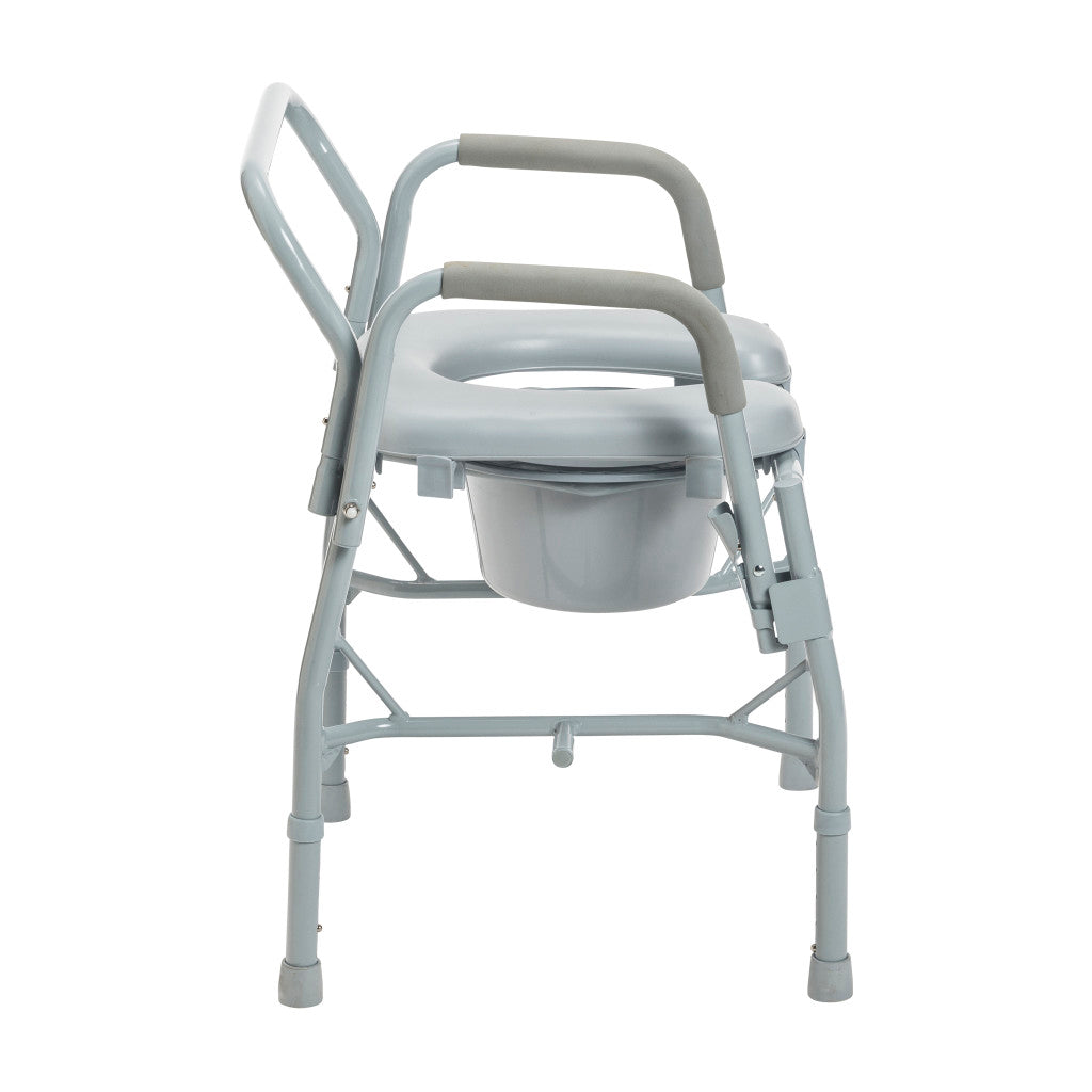 Drive Medical Drop Arm Steel Commode with Padded Seat