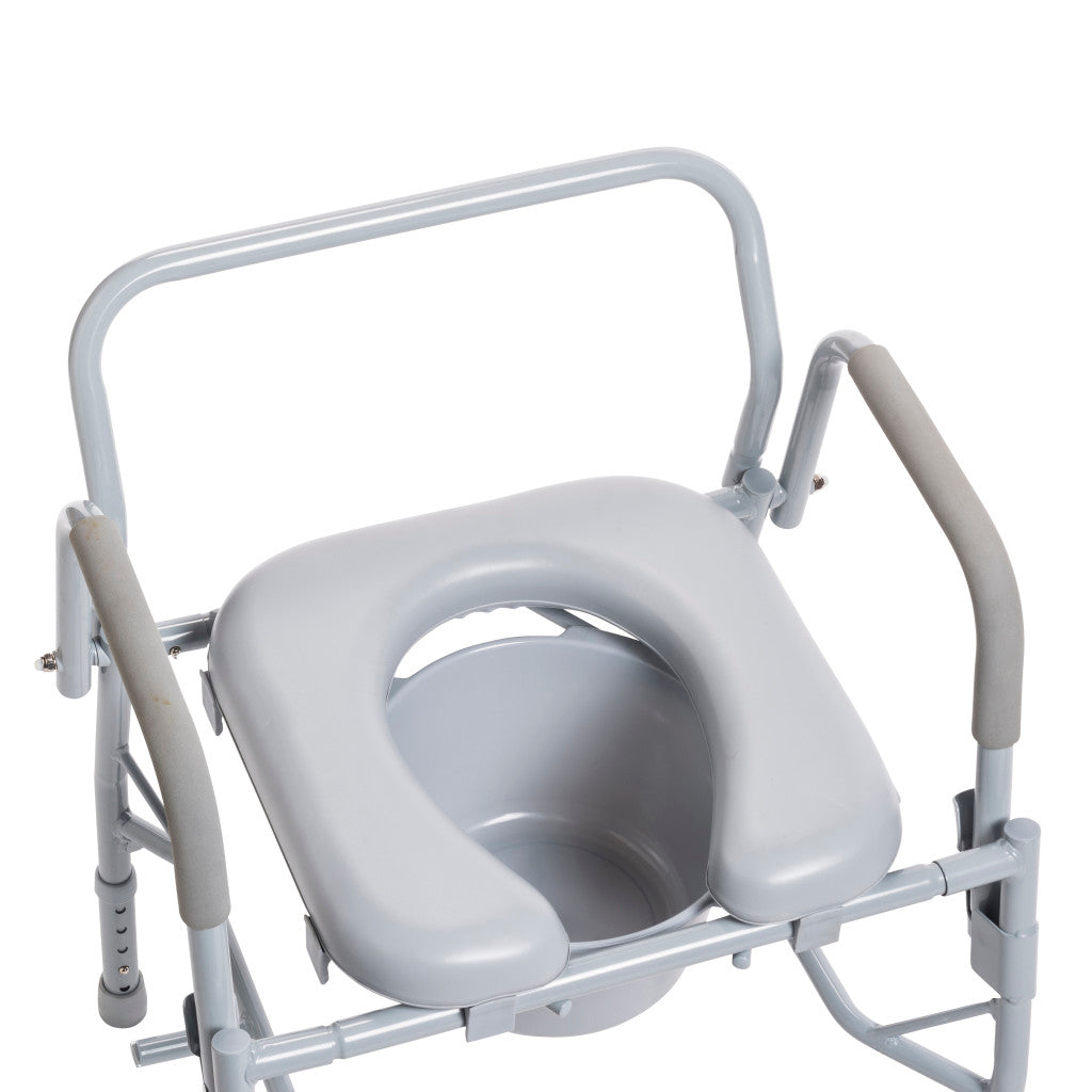 Drive Medical Drop Arm Steel Commode with Padded Seat