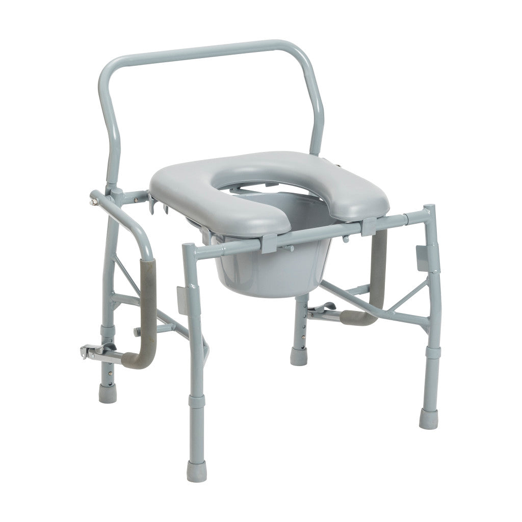 Drive Medical Drop Arm Steel Commode with Padded Seat