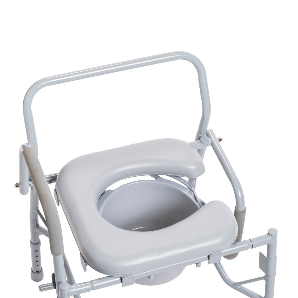 Drive Medical Drop Arm Steel Commode with Padded Seat