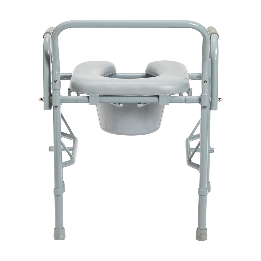 Drive Medical Drop Arm Steel Commode with Padded Seat