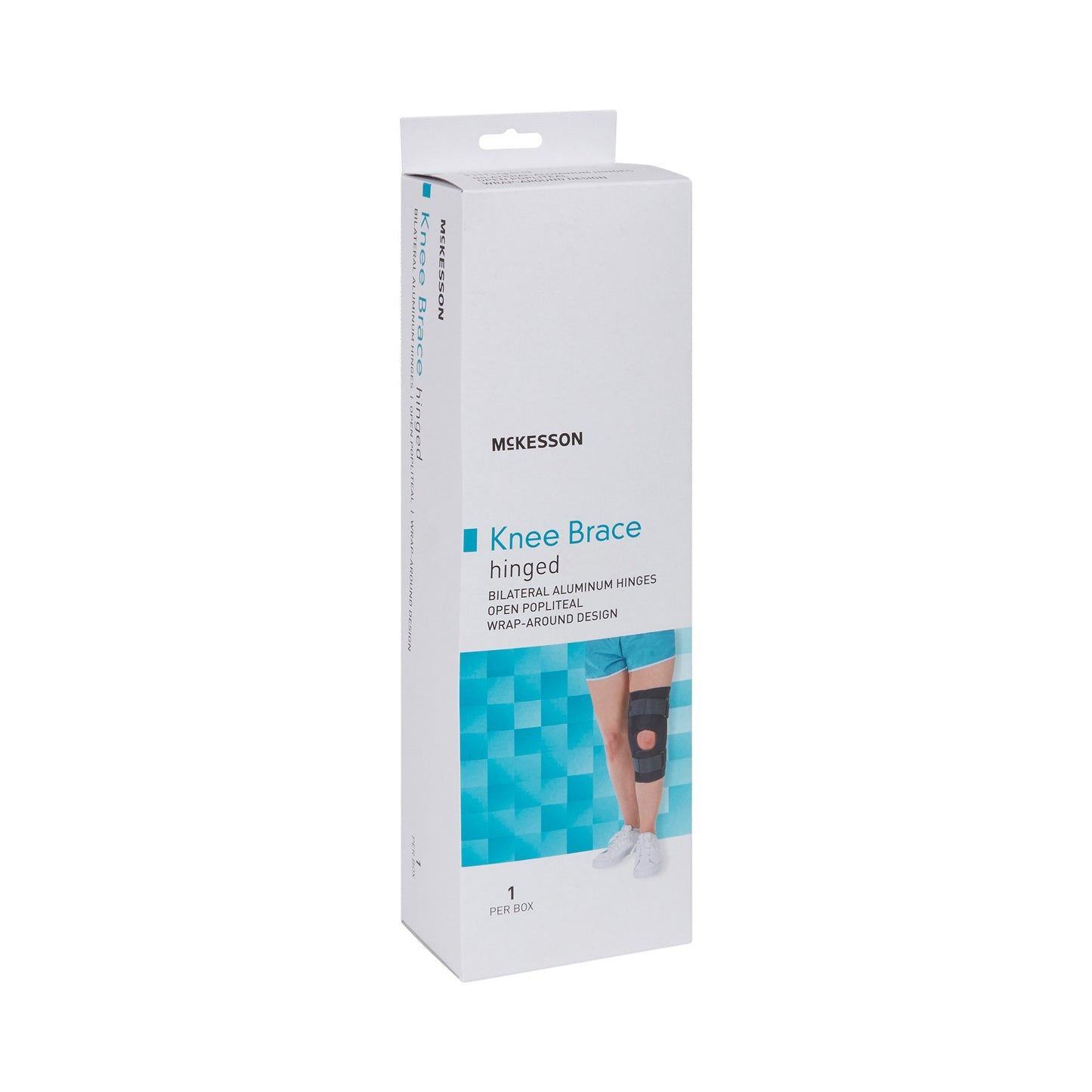 Knee Brace McKesson Medium Wraparound / Hook and Loop Strap Closure with D-Rings 18 to 20-1/2 Inch Circumference Left or Right Knee