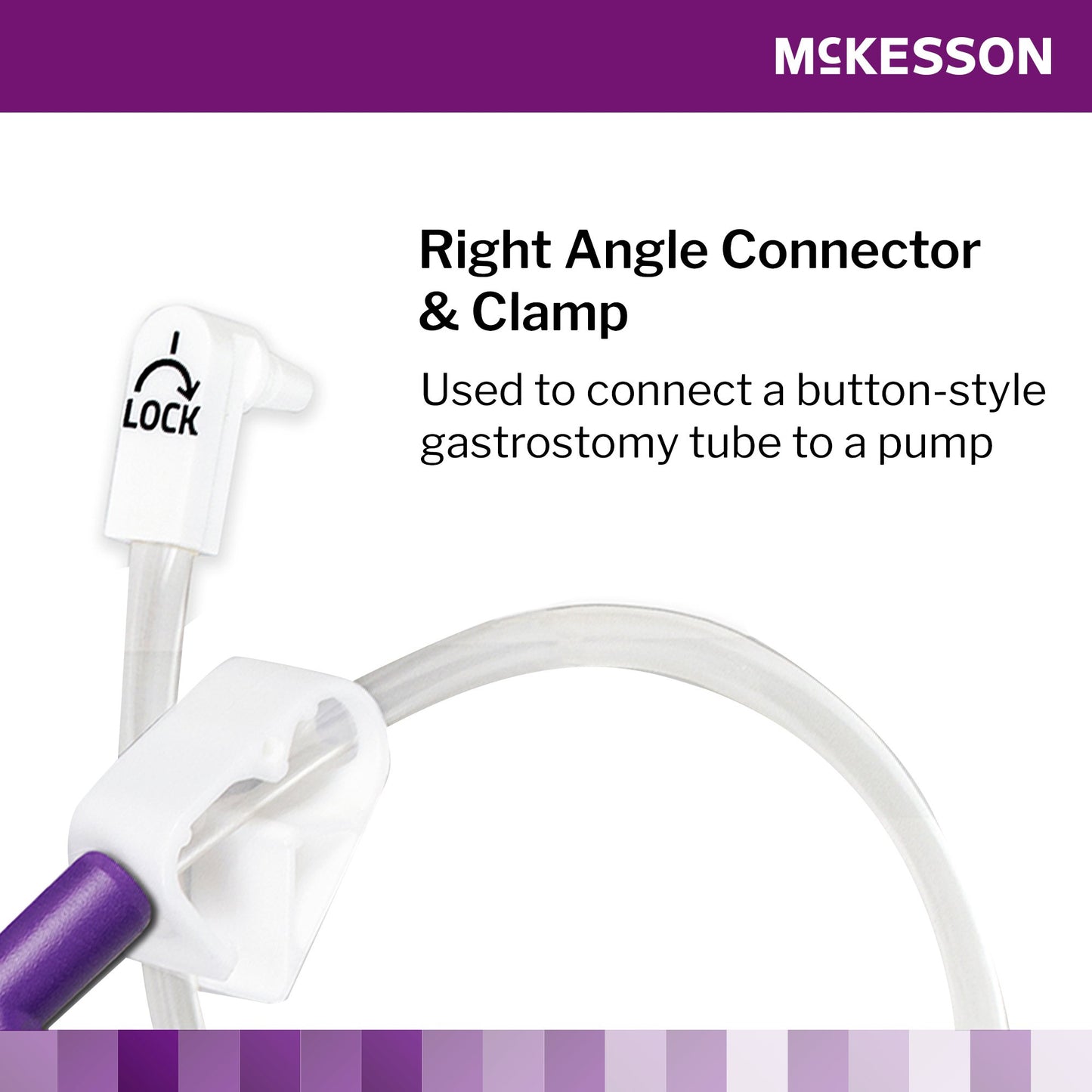 Bolus Enteral Feeding Extension Tube Set McKesson 12 Inch, EnFit, Secure Lock Right Angle Connector and Clamp, NonSterile