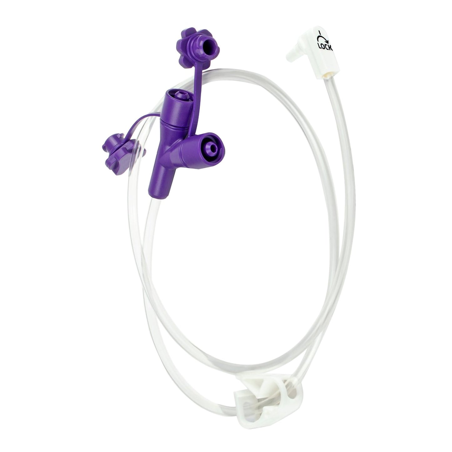 Enteral Feeding Extension Set McKesson 24 Inch, Enfit, Y-Port, Right Angle Connector and Clamp, NonSterile