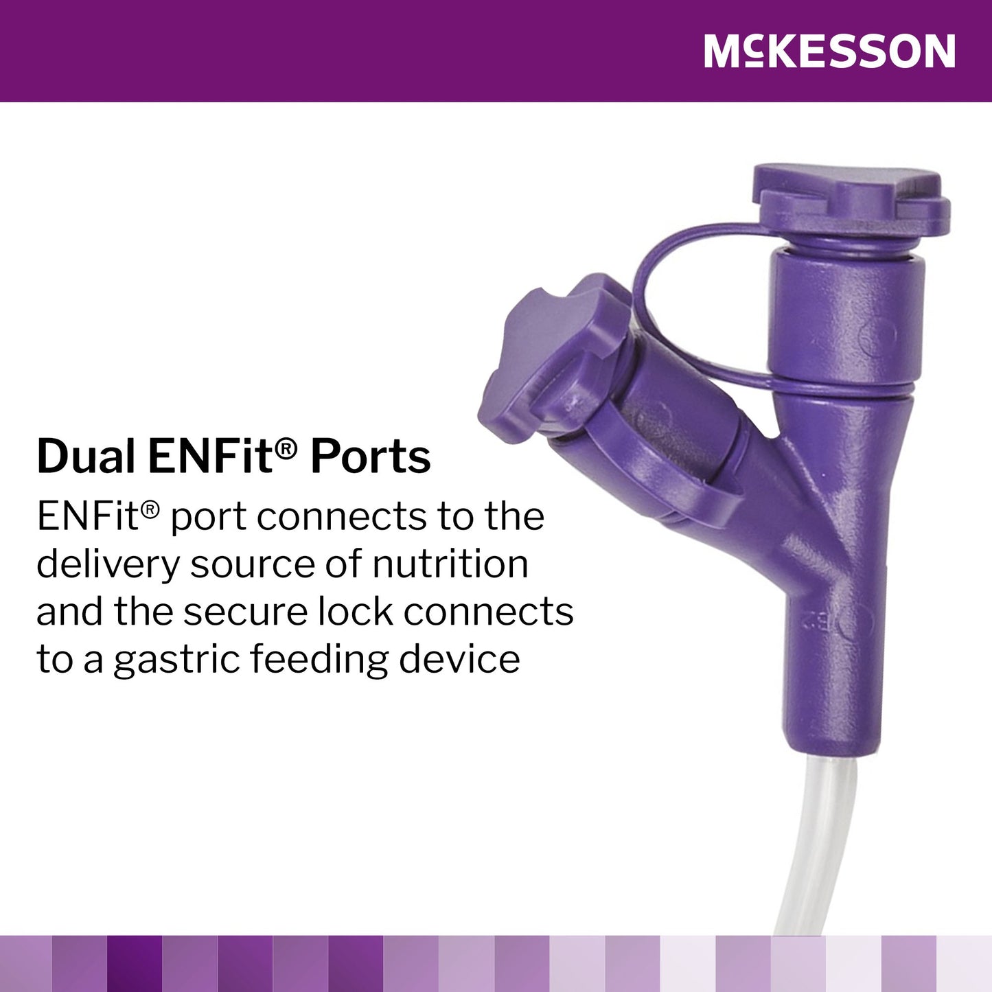 Enteral Feeding Extension Set McKesson 24 Inch, Enfit, Y-Port, Right Angle Connector and Clamp, NonSterile