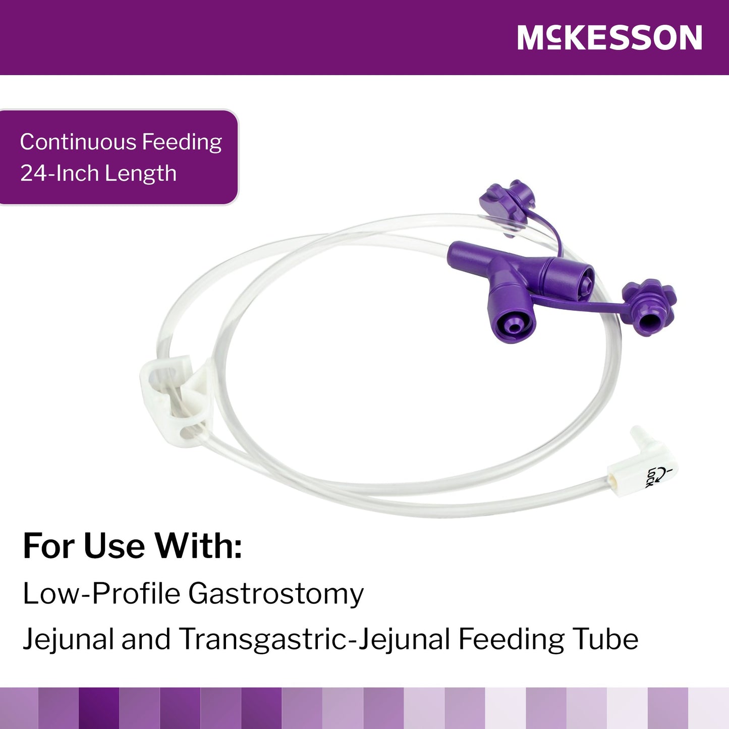 Enteral Feeding Extension Set McKesson 24 Inch, Enfit, Y-Port, Right Angle Connector and Clamp, NonSterile