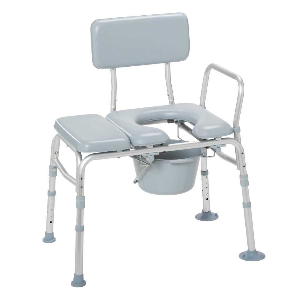 Drive Medical Combination Padded Transfer Bench/Commode 400 lbs