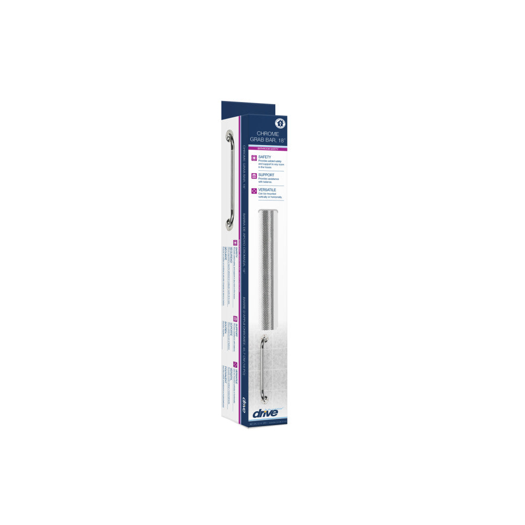 Drive Medical Chrome Knurled Grab Bar