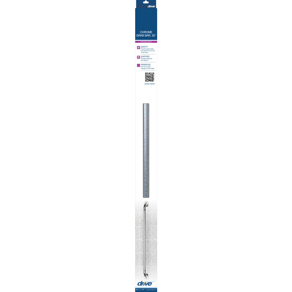 Drive Medical Chrome Knurled Grab Bar