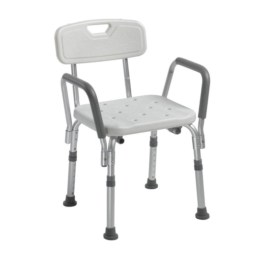 Drive Medical KD Bath Bench with Back and Padded Arms