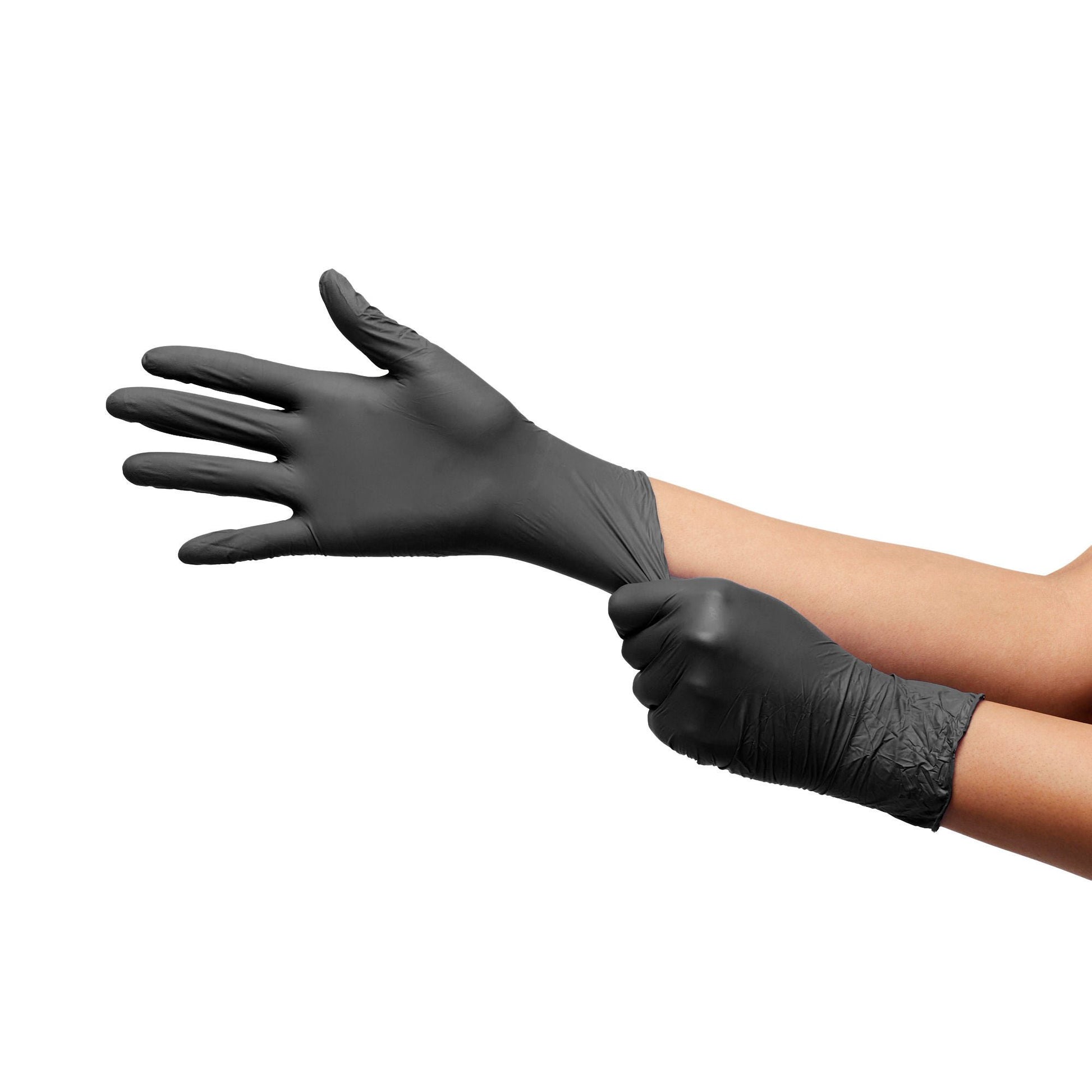 McKesson Confiderm BLK Nitrile Exam Gloves Medium NonSterile Black Textured Fingertips Chemo Tested 200 per Box