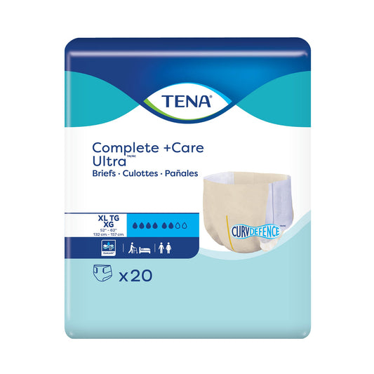 Unisex Adult Incontinence Brief TENA Complete + Care Ultra™ X-Large Disposable Moderate Absorbency