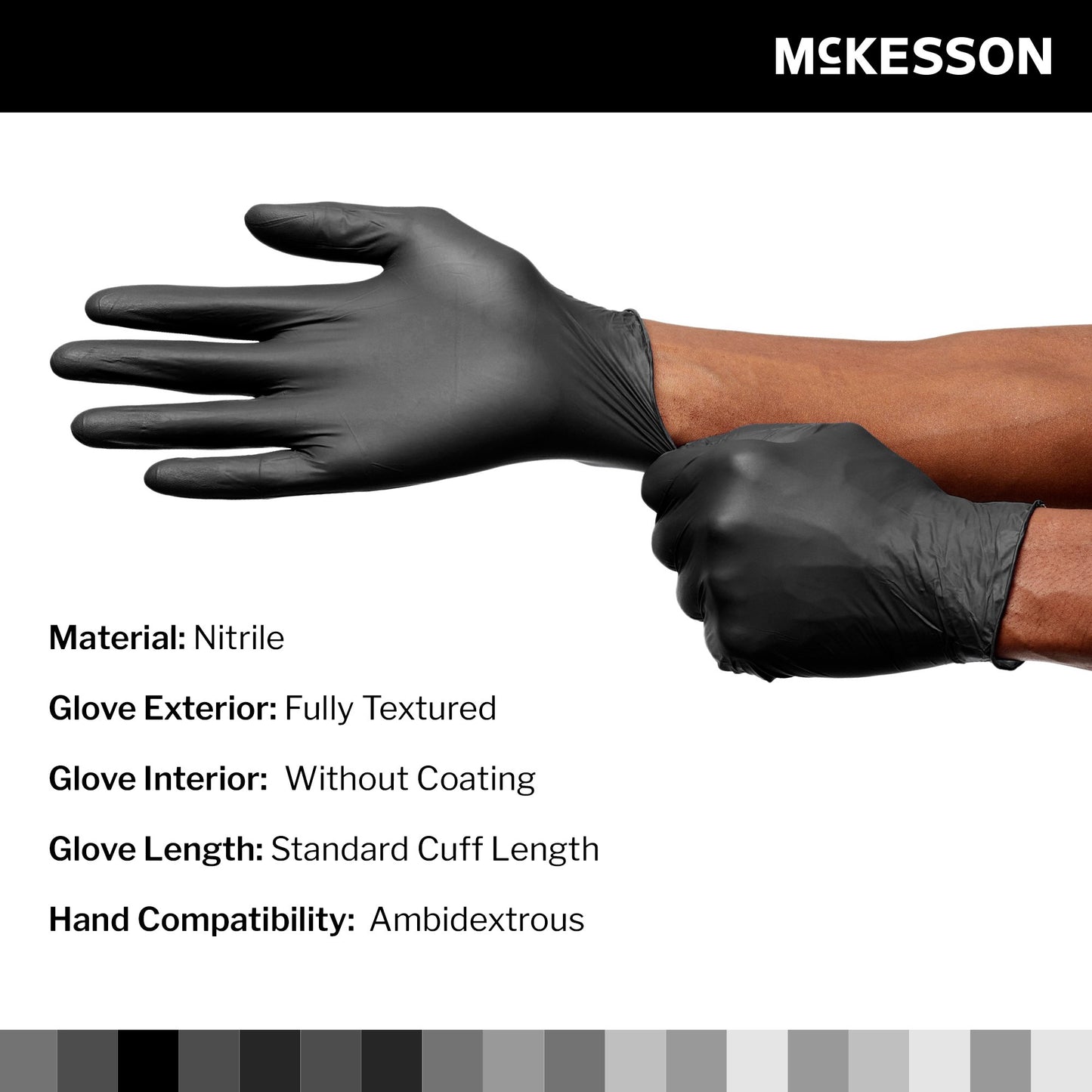 McKesson Confiderm® LDC Nitrile Exam Glove, Large, Black