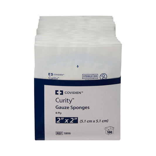 Curity™ Sterile USP Type VII Gauze Sponge, 2 x 2 Inch, 8-Ply