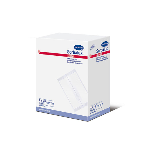 Sorbalux® ABD Sterile Abdominal Pad, 7-1/2 x 8 Inch, 1-Ply