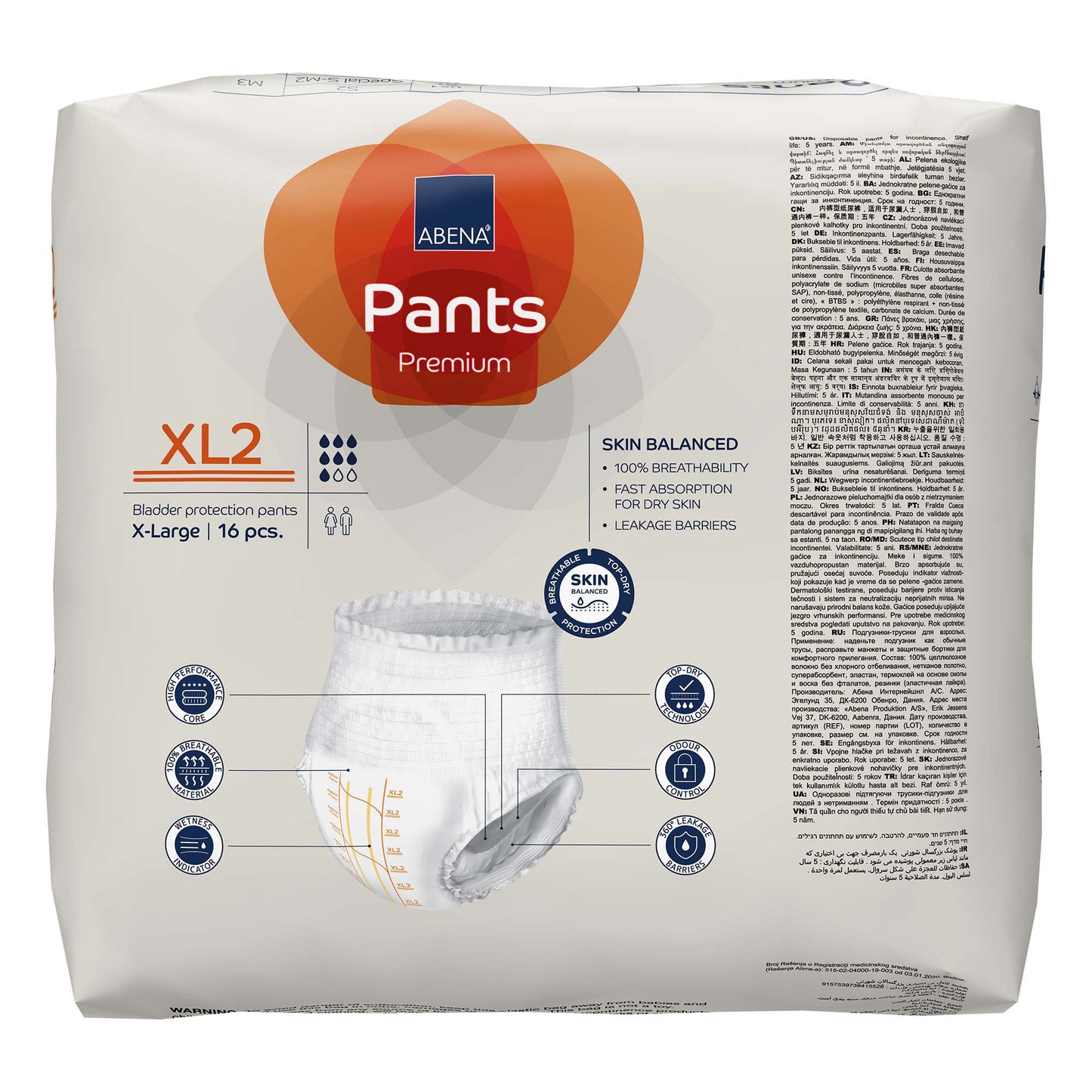 UNDERWEAR, INCONT ABENA PROT PREM XL2 XLG (16/PK 6PK/CS)