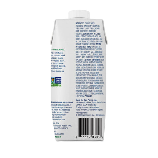 Kate Farms® Peptide 1.0 Vanilla Sole-Source Nutrition Formula, 11-ounce Carton