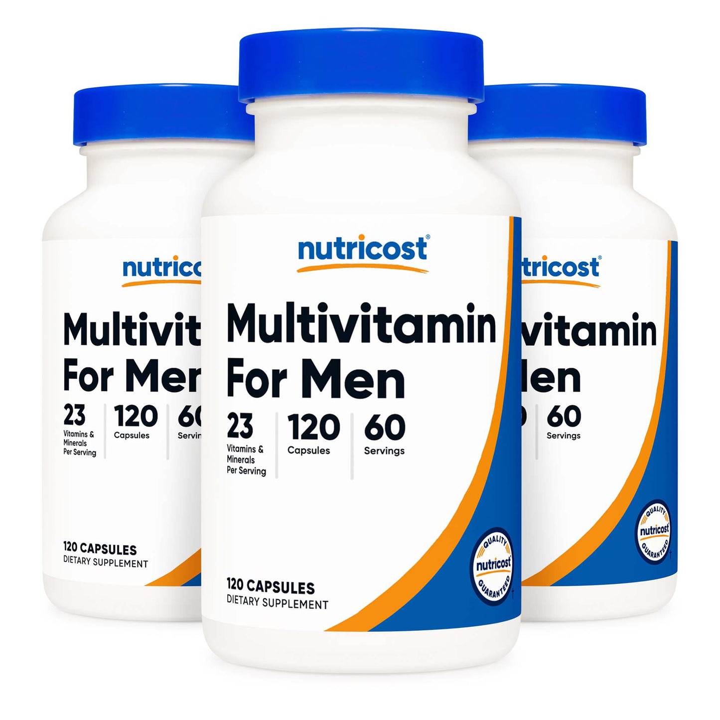 Dietary Supplement nutricost® Multivitamin For Men Vitamin A / C / D / E / K 1,800 mcg - 125 mg - 75 mcg - 20 mg - 80 mcg Strength Capsule 120 Per Bottle