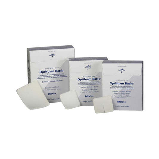 Optifoam® Basic Nonadhesive without Border Foam Dressing, 4 x 5 Inch