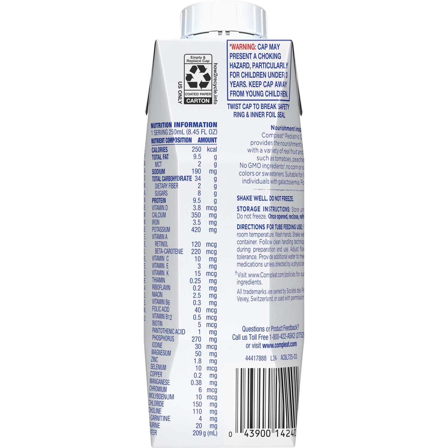 COMPLEAT, PEDIATRIC TPSM 250ML(24/CS)