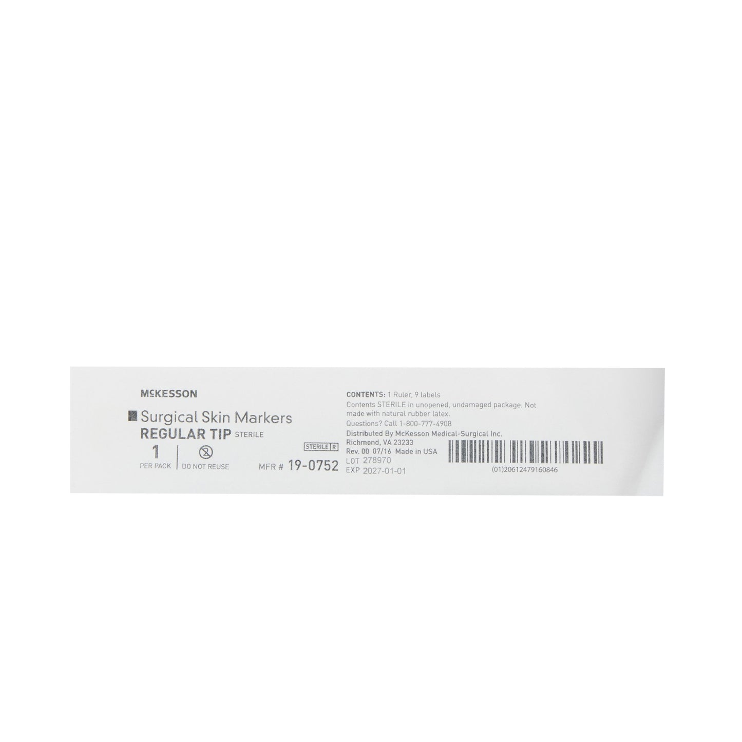 MARKER, SKIN REG STR LF RULER/LABELS (50/BX)