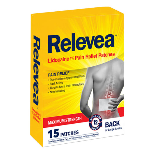Topical Pain Relief Relevia 4% Strength Lidocaine Patch 15 per Box