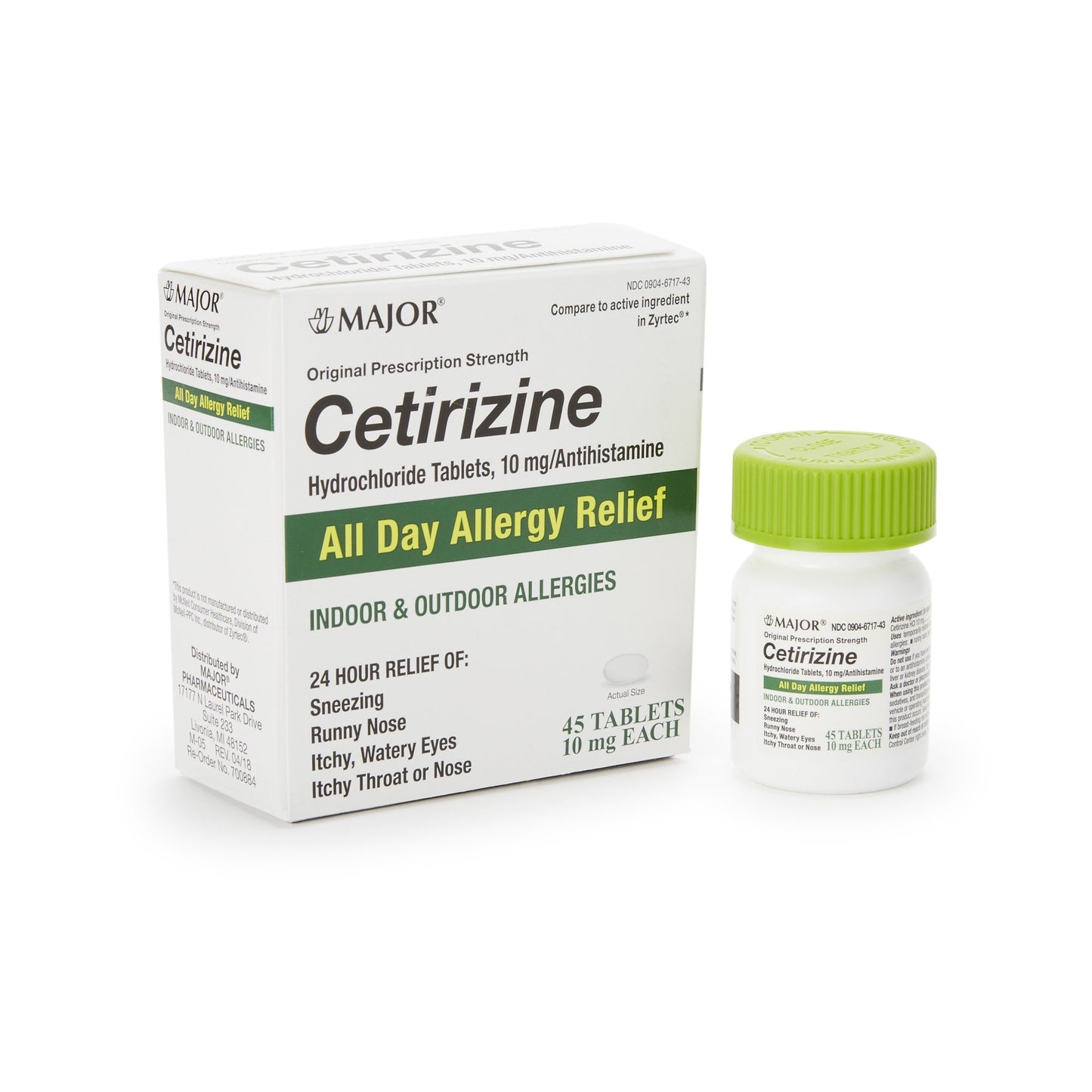 Major® Cetirizine Antihistamine All Day Allergy Relief