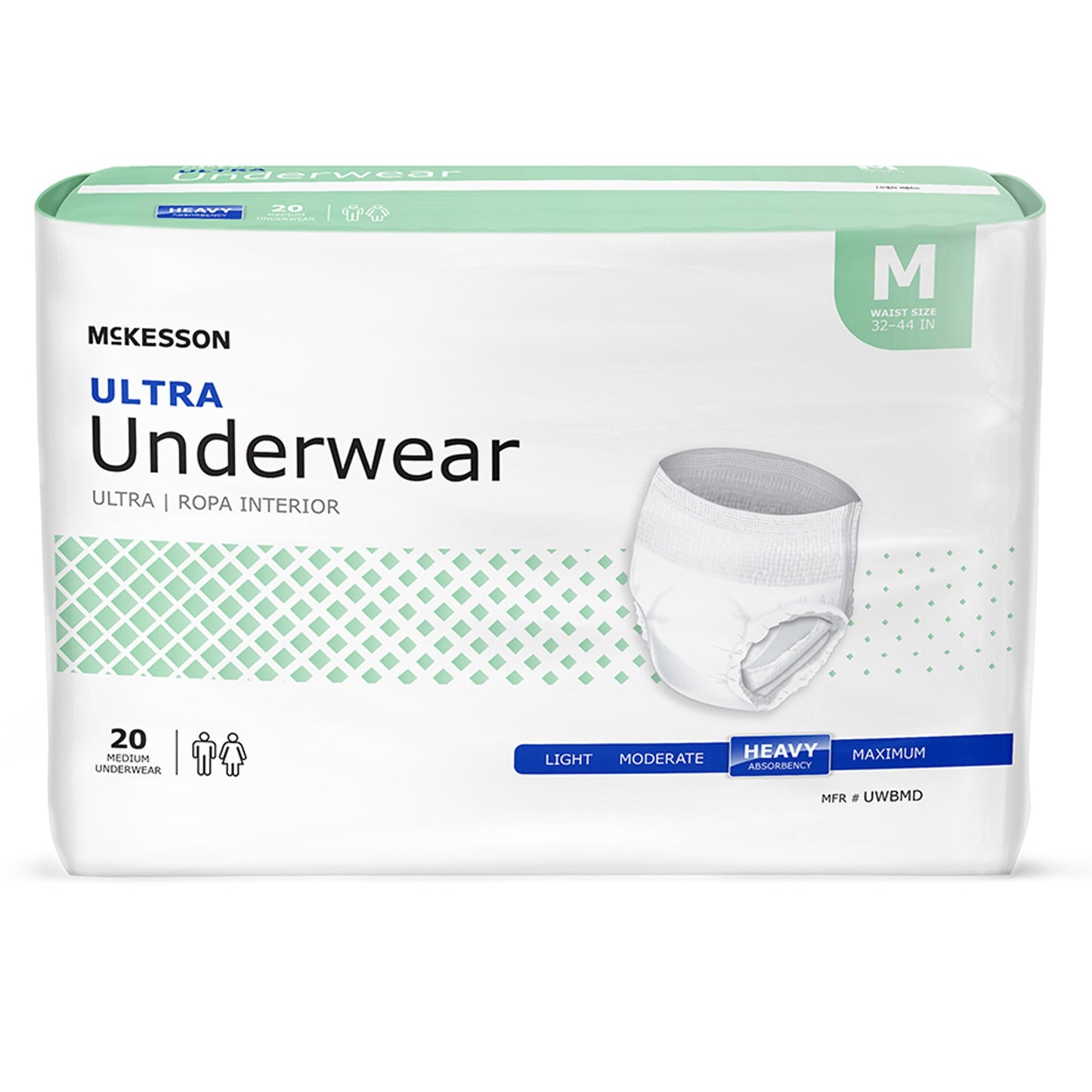 Unisex Adult Absorbent Underwear McKesson Ultra Pull On with Tear Away Seams Medium Disposable Heavy Absorbency