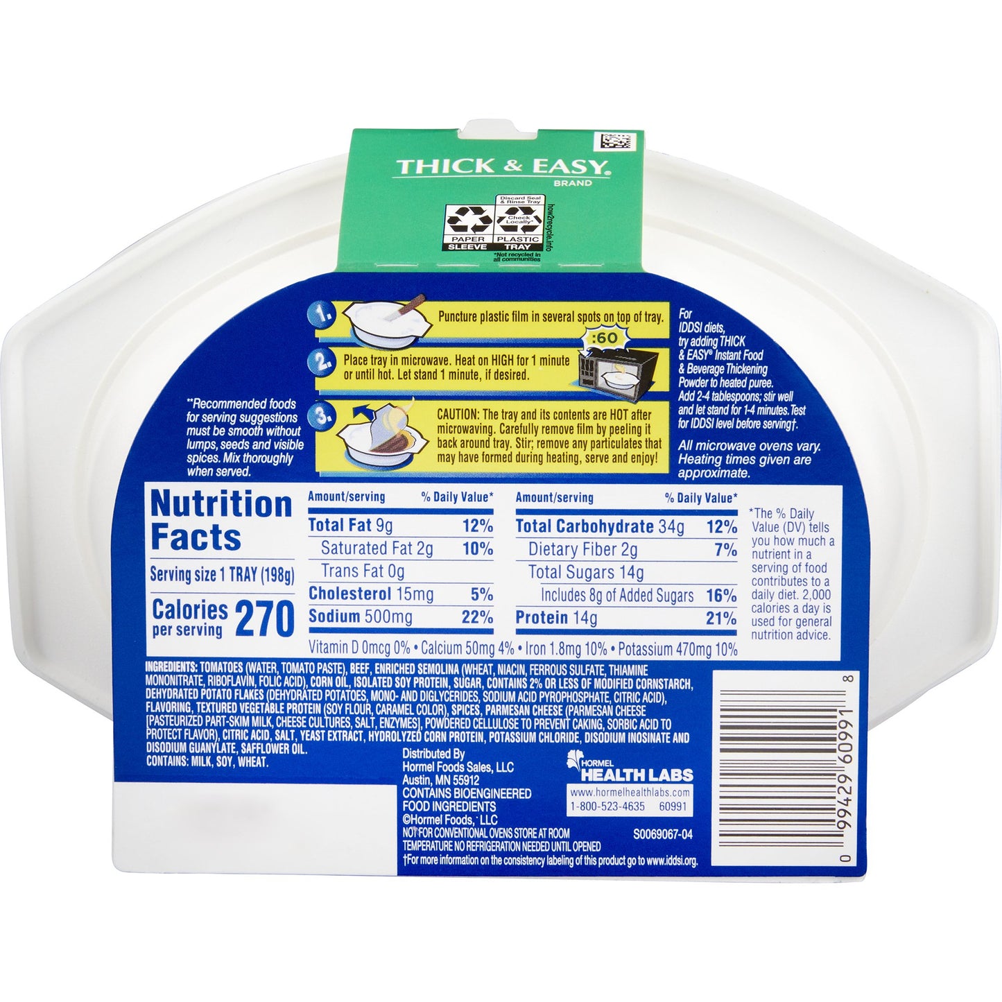 Thick & Easy® Purées Italian Style Beef Lasagna Purée Thickened Food