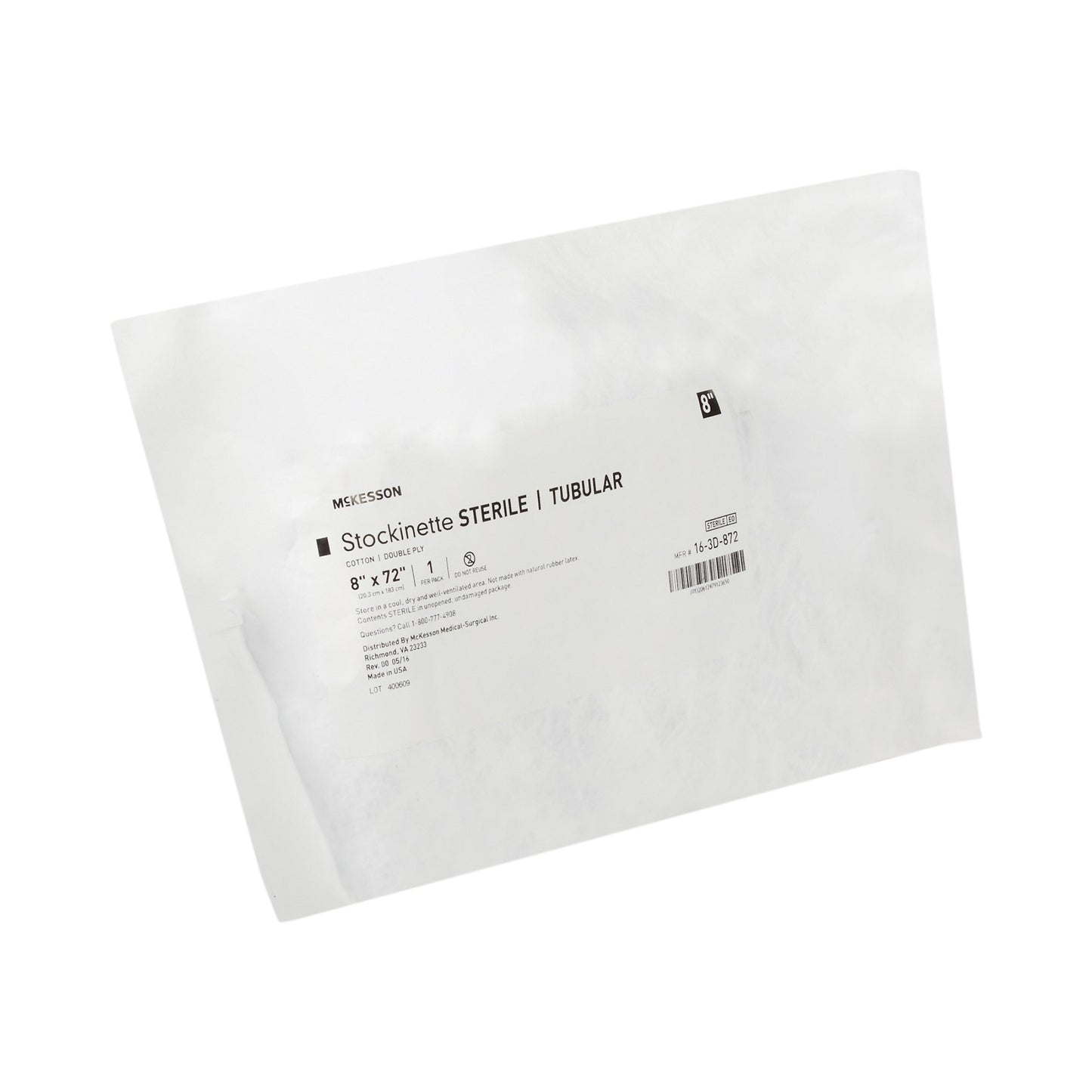 STOCKINETTE, TUBULAR 2PLY STR 8"X72" (12/CS)