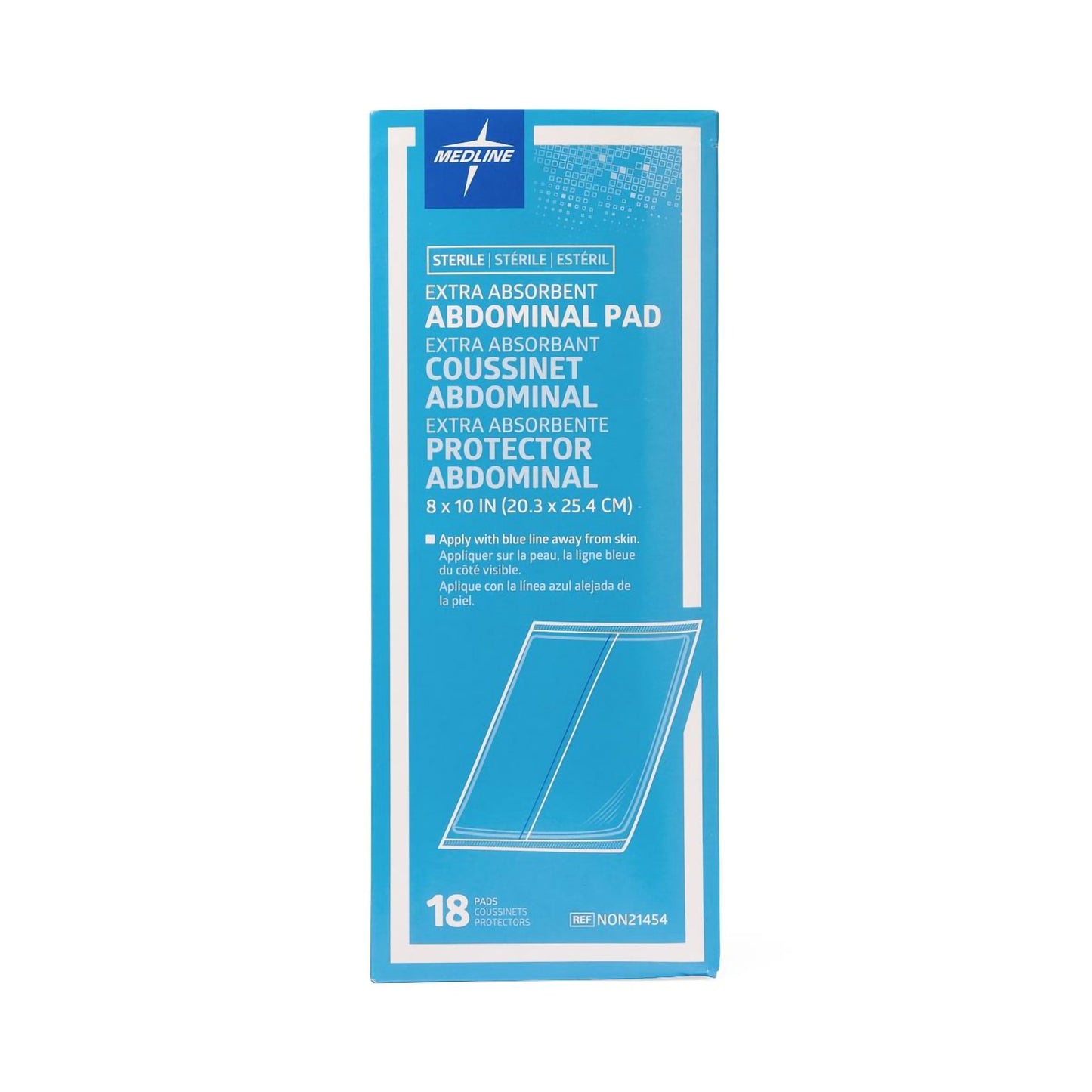 Medline Sterile Abdominal Pad, 8 x 10 Inch